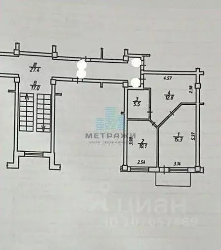 1-к кв. Калужская область, Совхоз Боровский с/пос, д. Кабицыно, ... - Фото 2