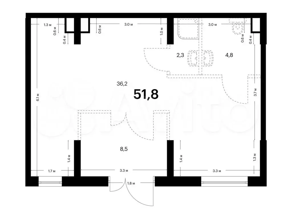 продам помещение свободного назначения, 51.8 м - Фото 0