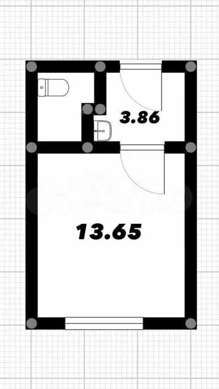 1-к. квартира, 19,1 м, 5/5 эт. - Фото 0