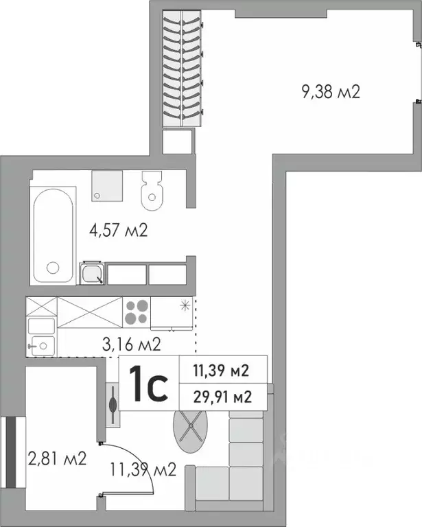 1-к кв. Оренбургская область, Оренбург Аренда мкр, Металлист жилой ... - Фото 1