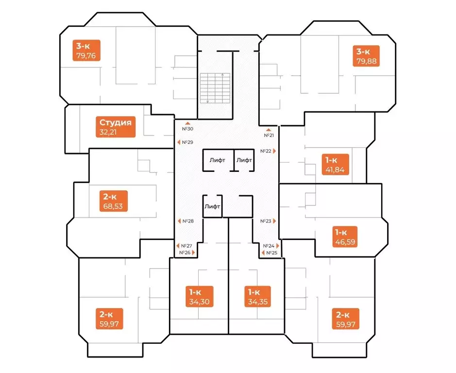 3-к кв. Самарская область, Самара ул. Санфировой, 101 (81.1 м) - Фото 2