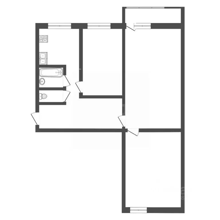 2-к кв. Кемеровская область, Новокузнецк ул. Шункова, 21 (58.0 м) - Фото 2