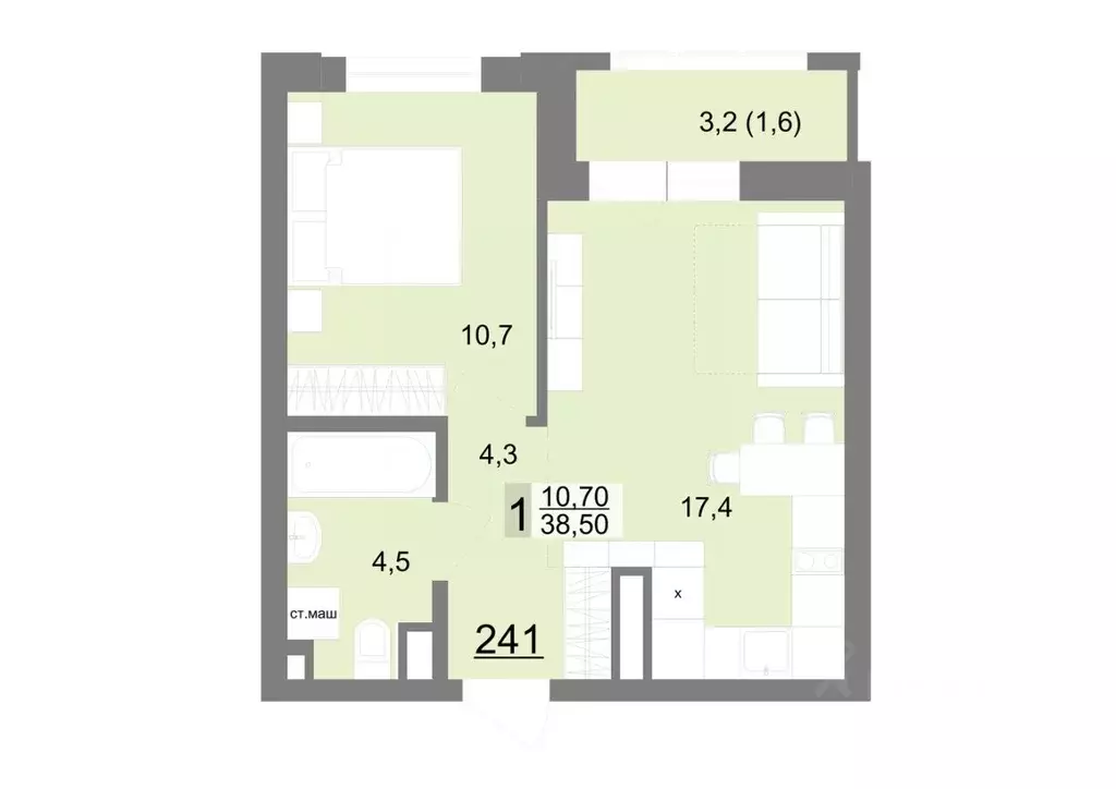 1-к кв. Свердловская область, Екатеринбург ул. Металлургов, 63/3 (38.5 ... - Фото 1