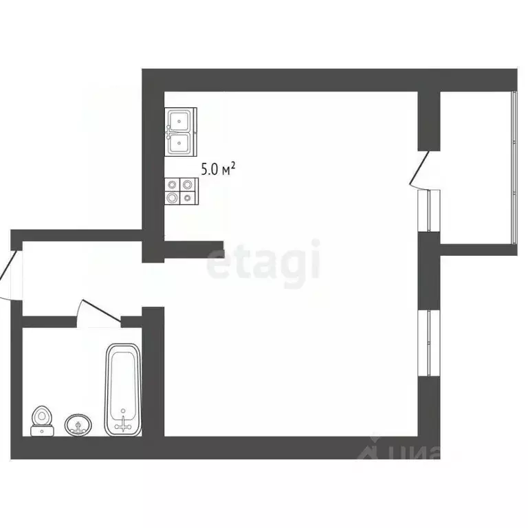 1-к кв. Крым, Ялта ул. Кирова, 155Ак2 (35.0 м) - Фото 2