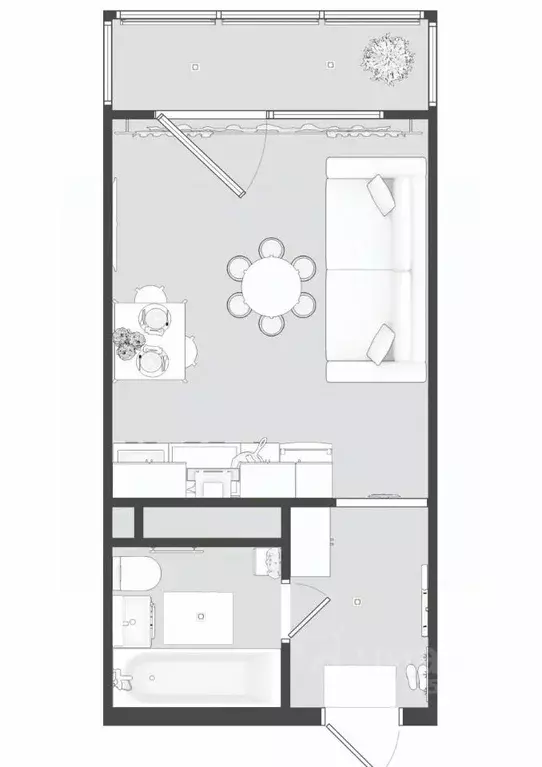 Студия Ульяновская область, Ульяновск ул. Аблукова, 18 (21.0 м) - Фото 2