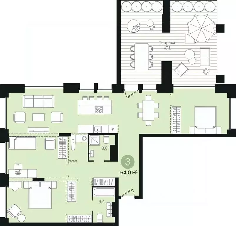 3-к кв. Ханты-Мансийский АО, Сургут Пролетарский просп., с9 (163.97 м) - Фото 0