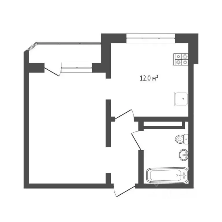 1-к кв. Тюменская область, Тюмень ул. Александра Митинского, 3 (41.0 ... - Фото 2