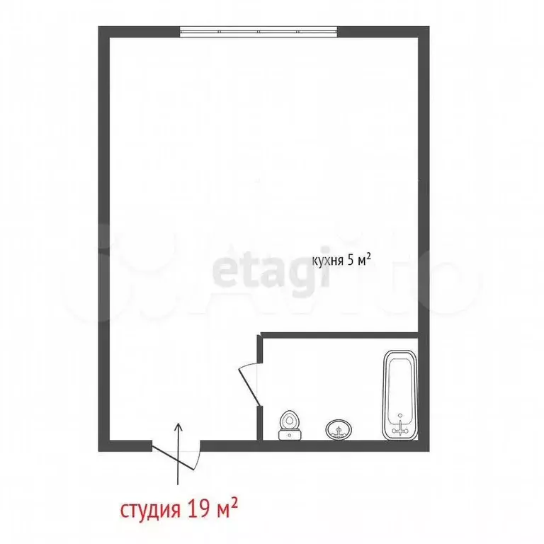 Квартира-студия, 19 м, 1/25 эт. - Фото 0