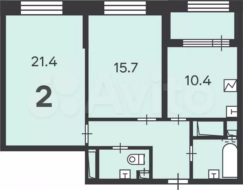 Аукцион: 2-к. квартира, 61,8 м, 14/17 эт. - Фото 0