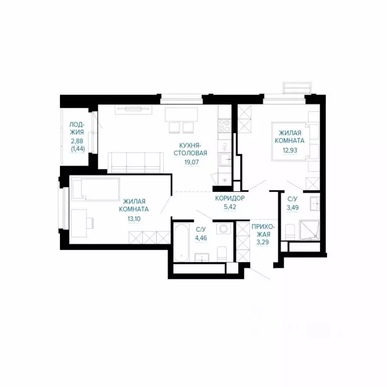 2-к кв. Свердловская область, Екатеринбург ул. Энтузиастов (63.2 м) - Фото 1