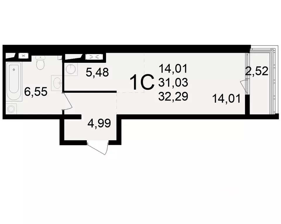 1-к кв. Рязанская область, Рязань Черновицкая ул. (31.03 м) - Фото 0