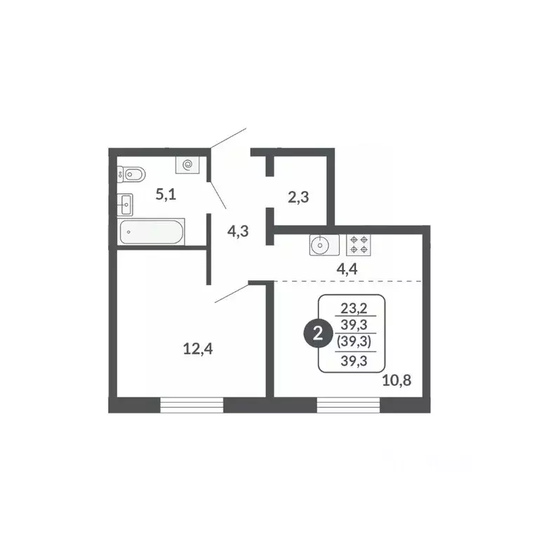 2-к кв. Кировская область, Киров  (39.3 м) - Фото 0