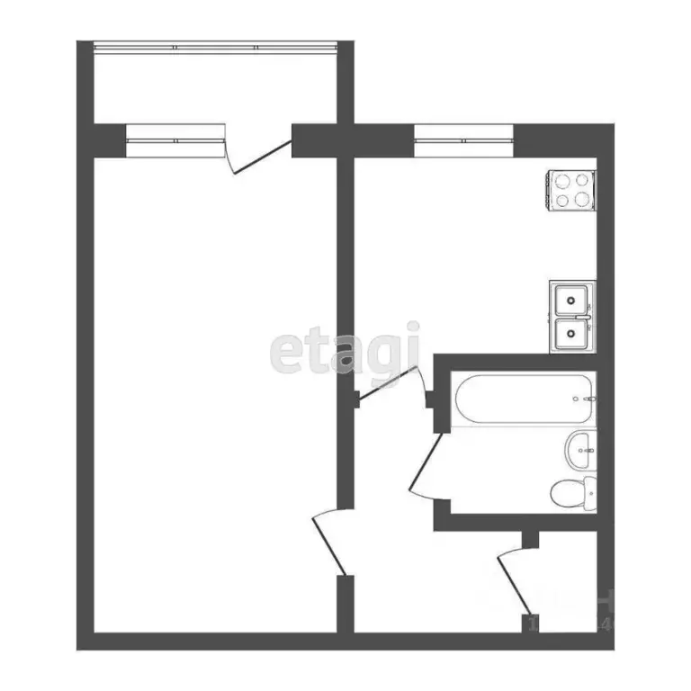1-к кв. Тюменская область, Тюмень Юганский проезд, 13 (30.4 м) - Фото 1