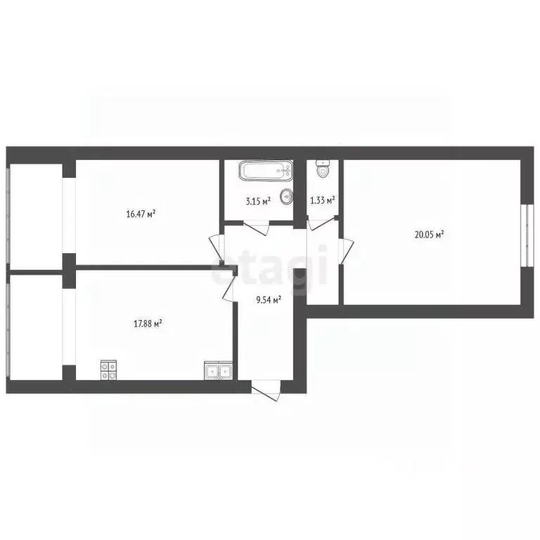 2-к кв. Архангельская область, Котлас пер. Таежный, 17 (69.0 м) - Фото 2