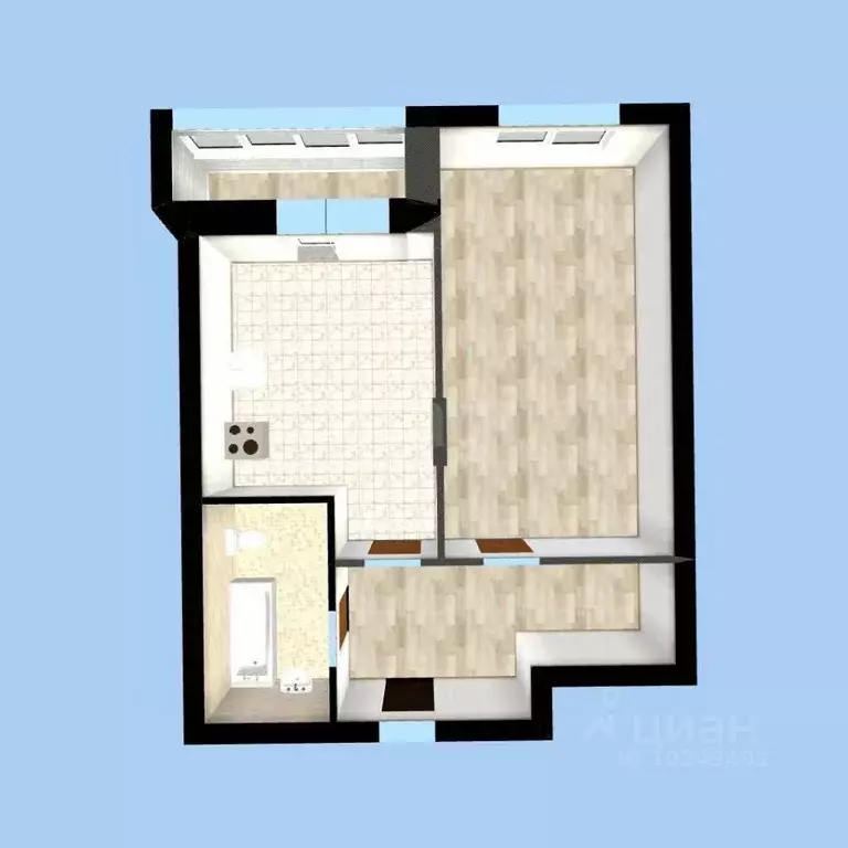 1-к кв. Башкортостан, Уфа Южный мкр, ул. Загира Исмагилова, 21 (37.8 ... - Фото 2