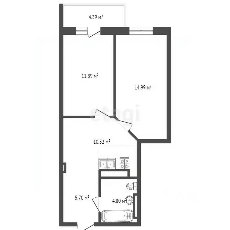 2-к кв. Ростовская область, Ростов-на-Дону Ворошиловский просп., 82/4 ... - Фото 2