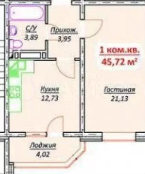 1-к. квартира, 45,7 м, 11/17 эт. - Фото 0