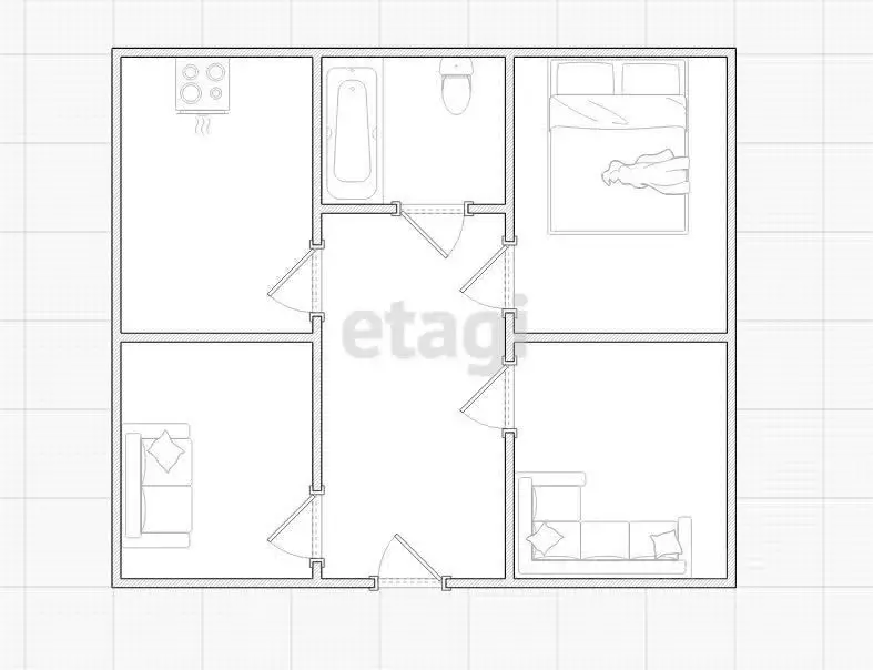 3-к кв. Костромская область, Кострома Лагерная ул., 11 (69.8 м) - Фото 1