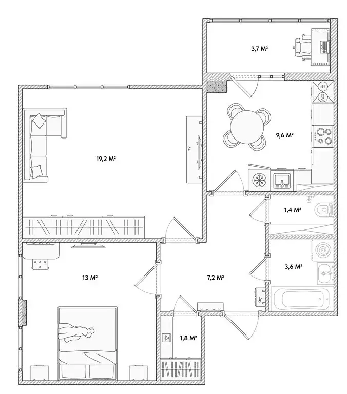 2-комнатная квартира: Орёл, Раздольная улица, 29 (55.8 м) - Фото 1