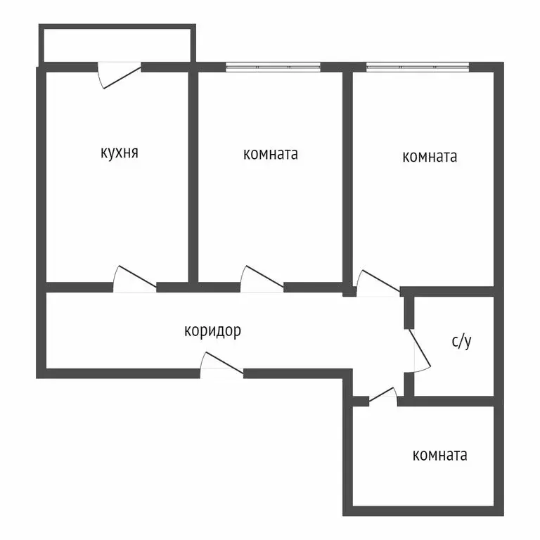 3-комнатная квартира: Воронеж, улица Домостроителей, 33 (55.4 м) - Фото 1