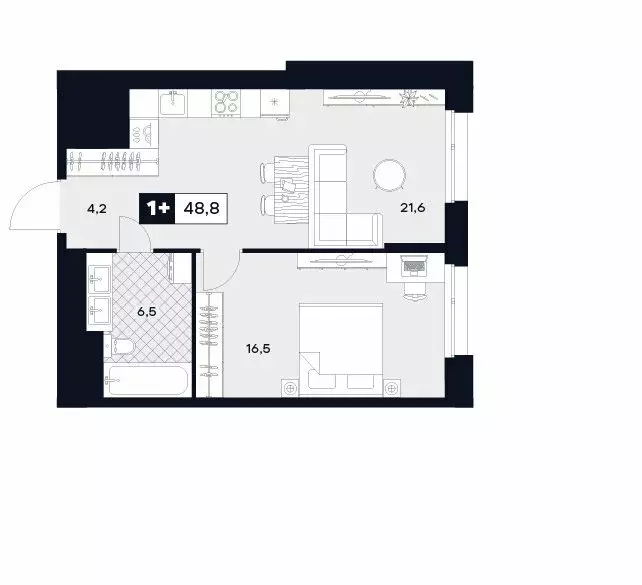 1-комнатная квартира: Москва, Лодочная улица, 27к2 (48.8 м) - Фото 0