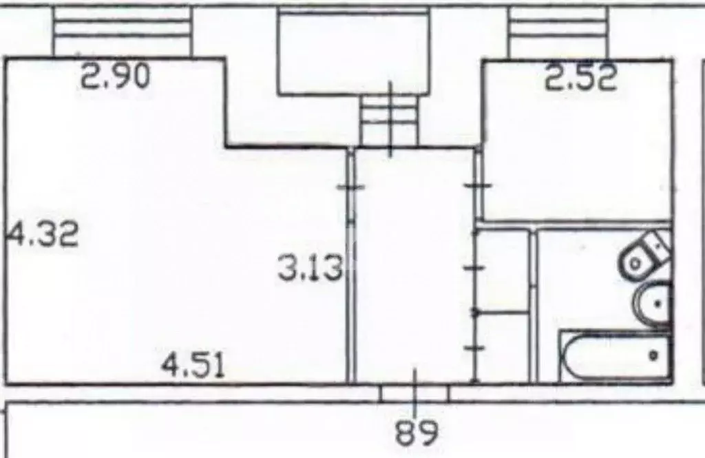 2-к кв. Томская область, Томск Каштак-4 мкр, ул. Кошурникова, 5А (33.1 ... - Фото 1