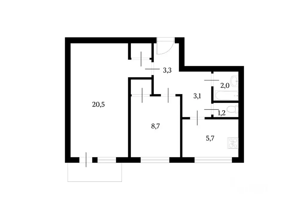 2-к кв. Москва Нарвская ул., 11К2 (45.0 м) - Фото 1