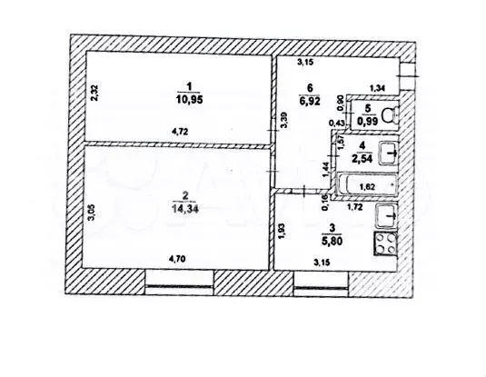 2-к. квартира, 41,5 м, 1/2 эт. - Фото 1