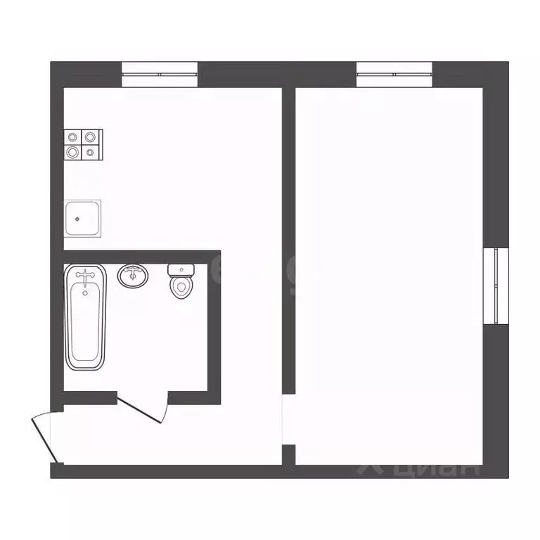 1-к кв. Тульская область, Алексин Южная ул., 4А (31.0 м) - Фото 1