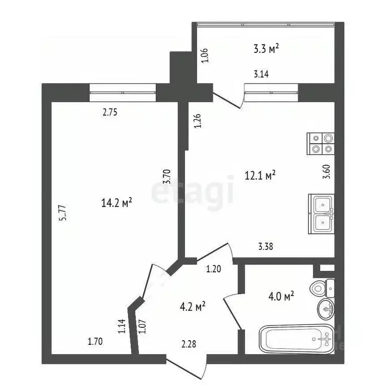 1-к кв. Краснодарский край, Краснодар ул. Имени Генерала Корнилова, ... - Фото 1
