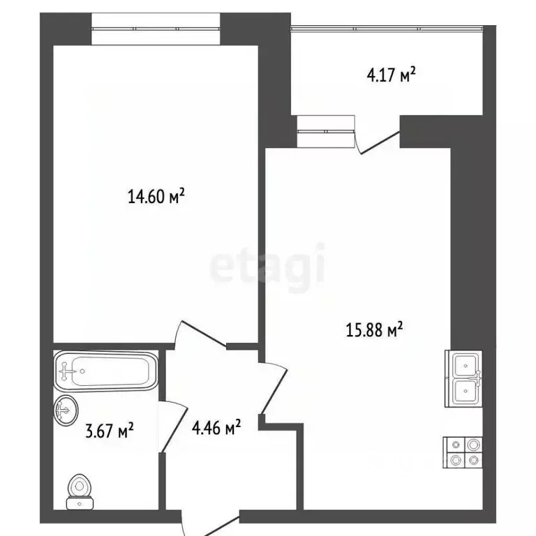 1-к кв. Калужская область, Калуга ул. Первых Коммунаров, 18 (38.61 м) - Фото 1