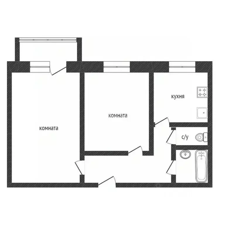 2-к кв. Курганская область, Курган ул. Яблочкина, 6 (50.2 м) - Фото 2