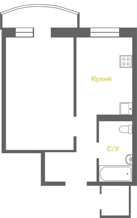 1-к кв. Тюменская область, Тюмень ул. Пермякова, 81 (30.4 м) - Фото 2