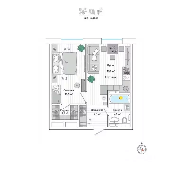 2-к кв. Приморский край, Владивосток ул. Нейбута (40.8 м) - Фото 1