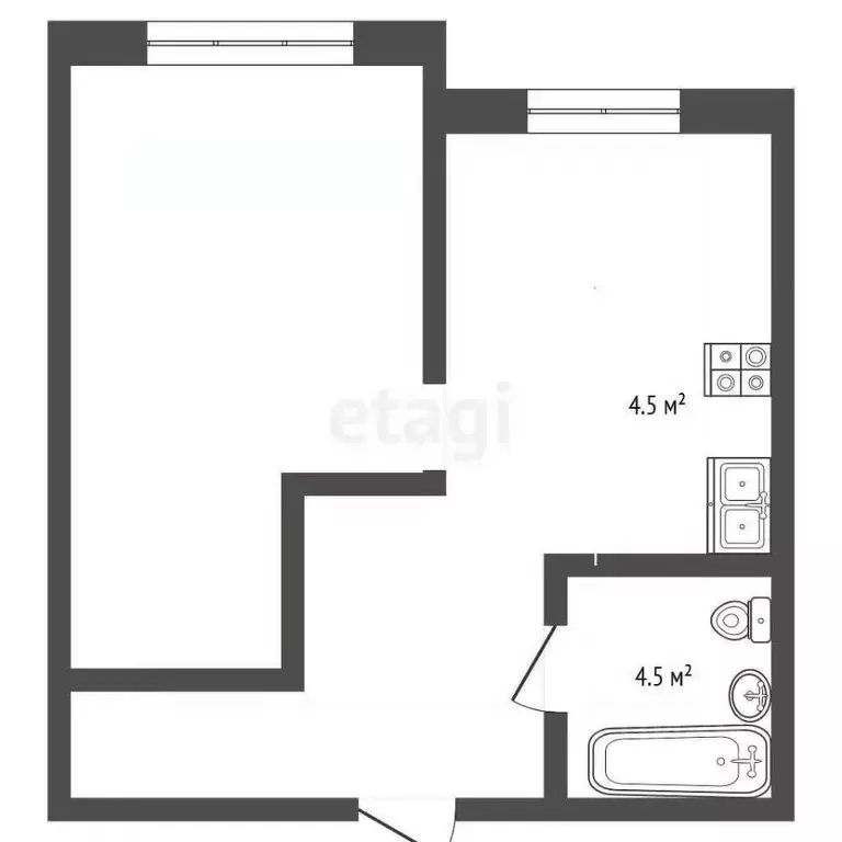 Студия Ростовская область, Ростов-на-Дону Мачтовая ул., 5Г (41.5 м) - Фото 2
