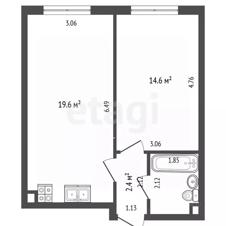 1-к кв. Москва ул. Красного Маяка, 26А (40.2 м) - Фото 2