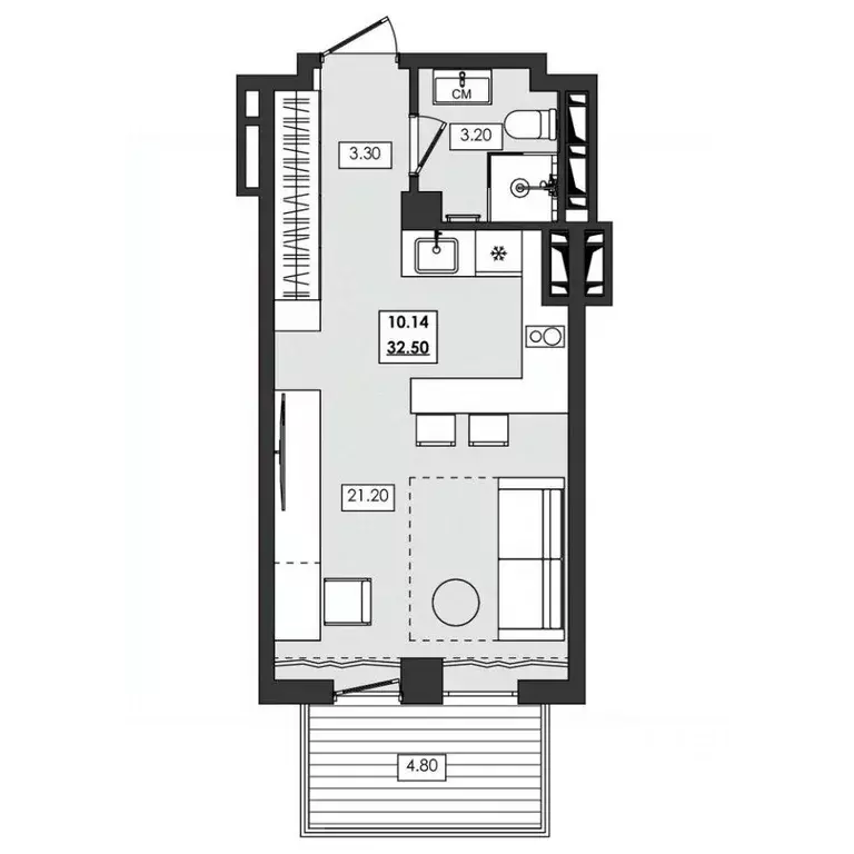 1-к кв. Крым, Алушта ул. Сергеева-Ценского, 4В (32.5 м) - Фото 1