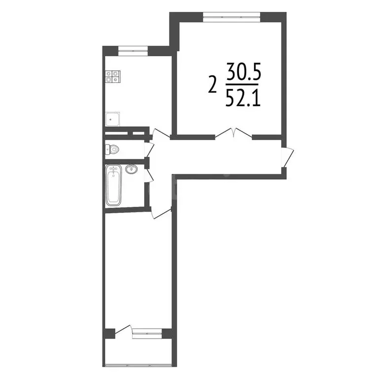 2-комнатная квартира: Новомосковск, улица Есенина, 5 (51.5 м) - Фото 1