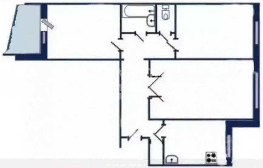 3-к кв. Челябинская область, Челябинск ул. Косарева, 52 (68.4 м) - Фото 2