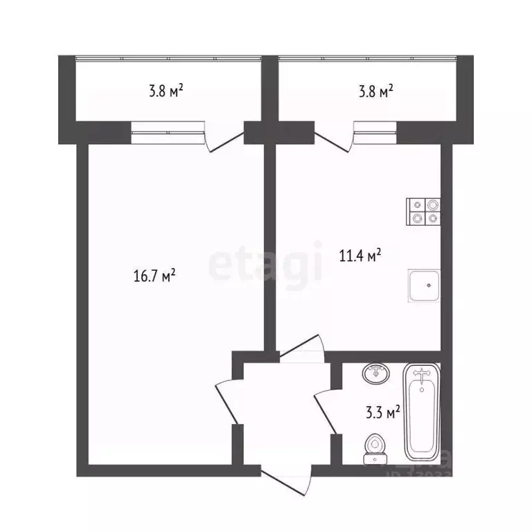 1-к кв. Тюменская область, Тюмень Широтная ул., 126к3 (34.9 м) - Фото 2