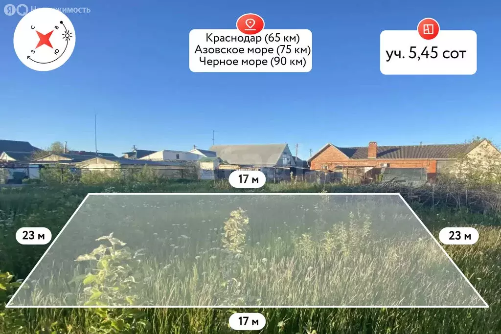 Участок в Славянск-на-Кубани, Партизанская улица (5.45 м) - Фото 1