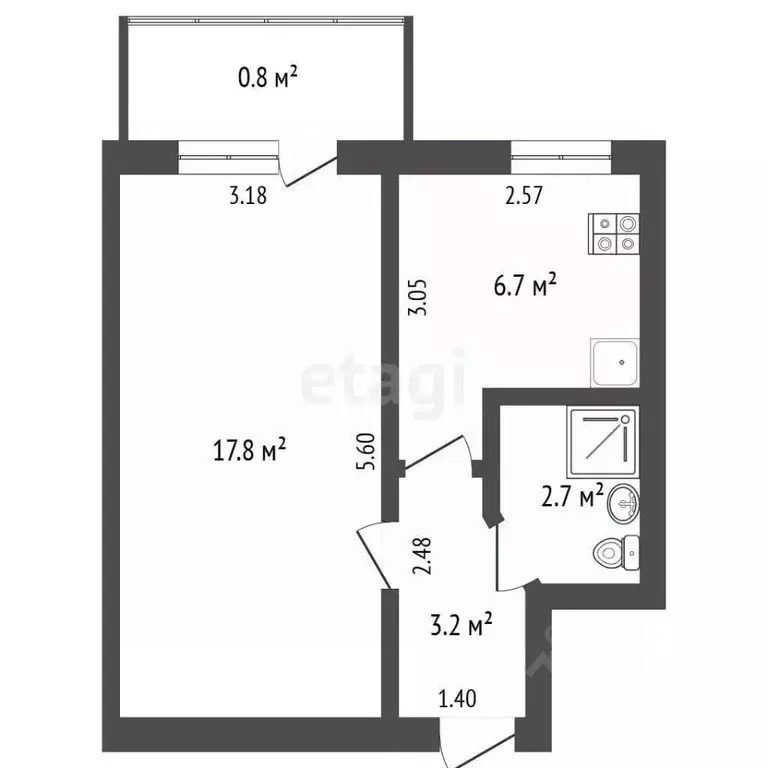 1-к кв. Крым, Феодосия муниципальный округ, Приморский пгт ул. ... - Фото 2
