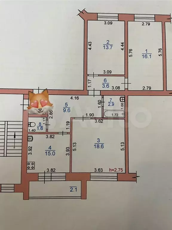 3-к. квартира, 83 м, 6/10 эт. - Фото 0
