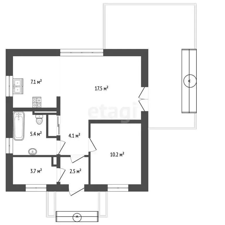 Дом в Кировское, 14-я улица, 6 (45.6 м) - Фото 1
