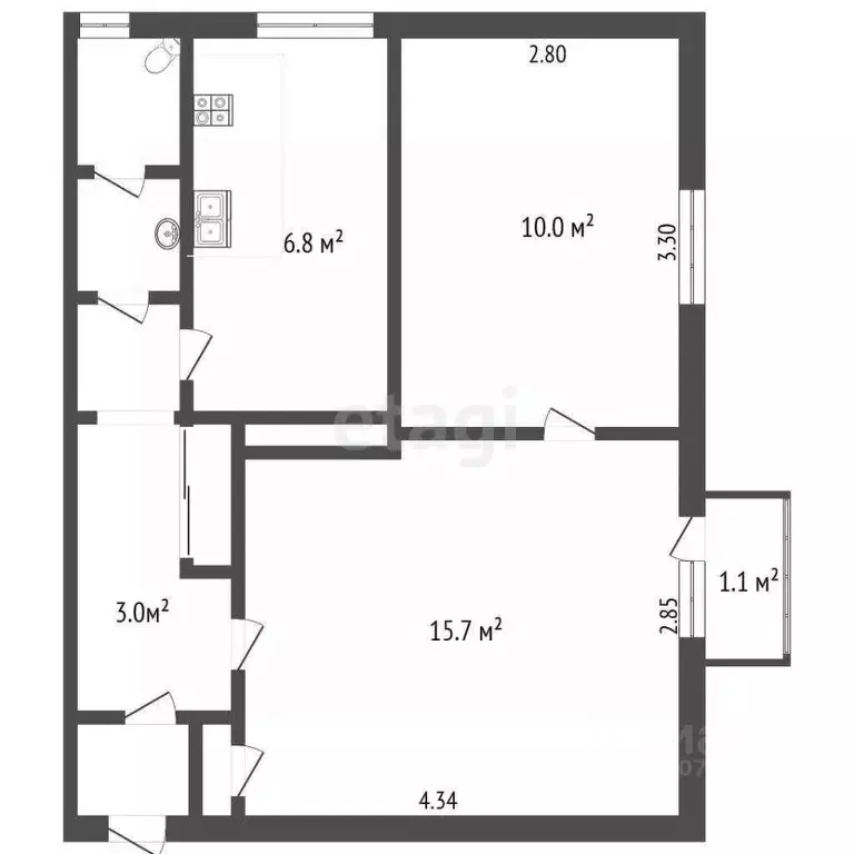 2-к кв. Ярославская область, Ярославль пос. Першино, пер. Дачный, 2А ... - Фото 2