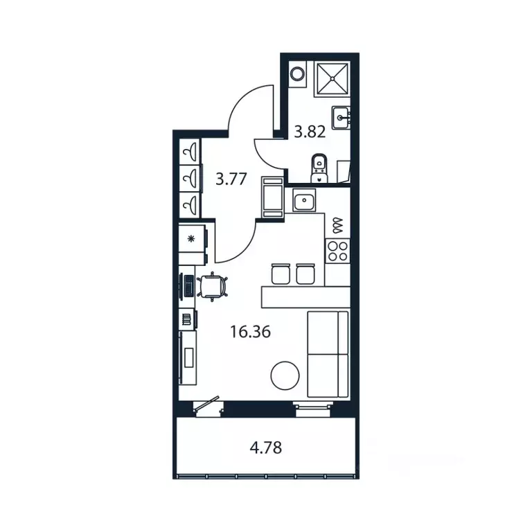 Студия Ленинградская область, Мурино Всеволожский район, ул. ... - Фото 1