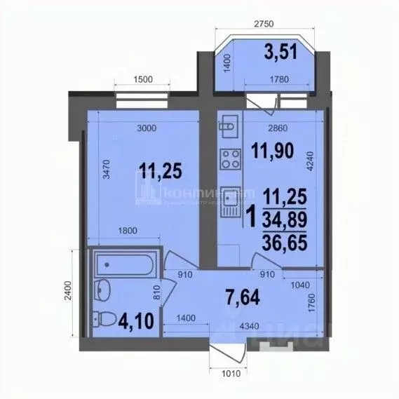 1-к кв. владимирская область, ковров ул. 9 мая, 8 (36.6 м) - Фото 0