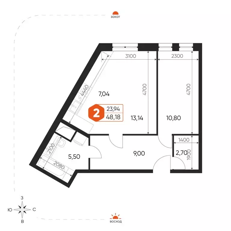 2-комнатная квартира: посёлок городского типа Некрасовский, Заводская ... - Фото 1