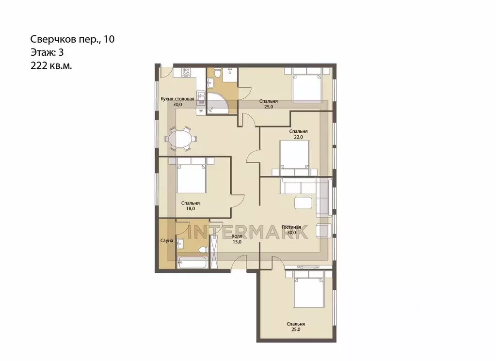 5-к кв. Москва пер. Сверчков, 10 (222.8 м) - Фото 2