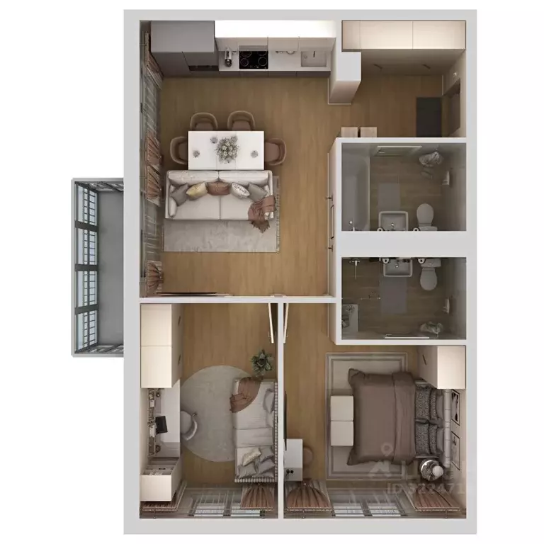 3-к кв. Пермский край, Пермь ул. Капитана Гастелло, 15 (56.5 м) - Фото 2